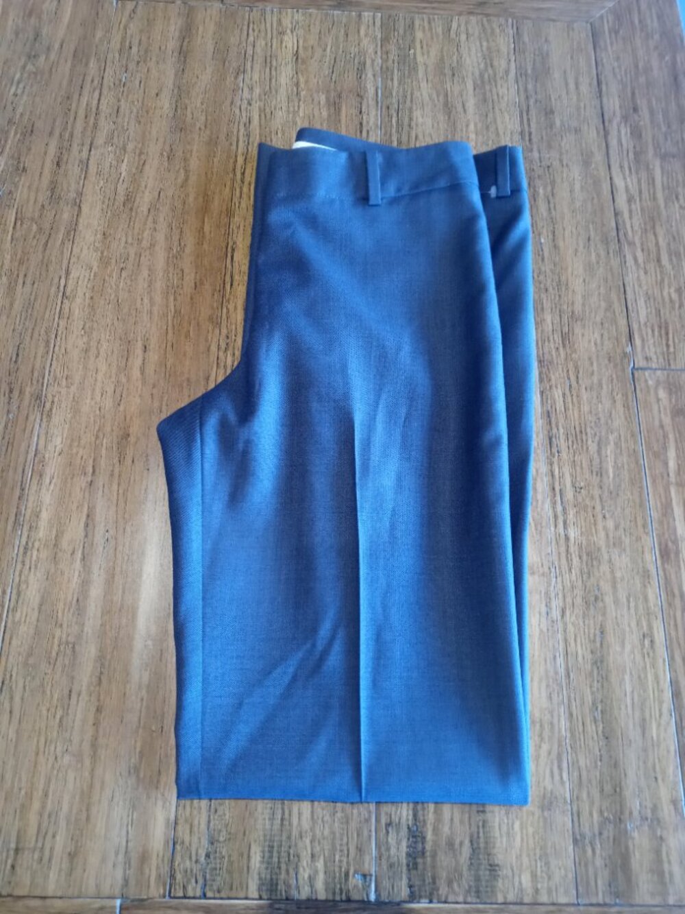 HUGO BOSS women virgin wool classic fit trouser pants in dark blue (sz2)